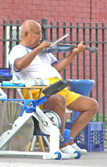 Sri Chinmoy playing the violin